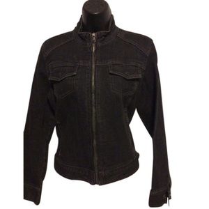 Chico's Stretch Black Denim Jean Jacket - image 1